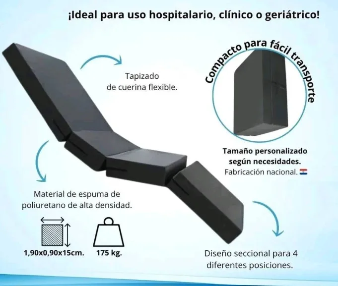 Colchoneta hospitalaria articulada — Apoyo terapéutico